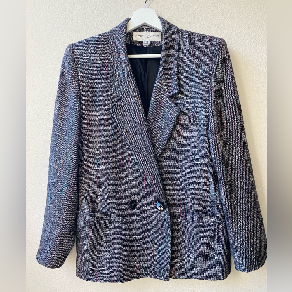 VTG Bert Newman Multi-color Tweed Breasted Blazer (Size 10)